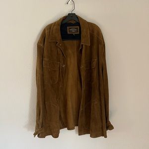 Brown Leather Button Up